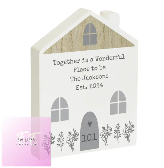 Personalised Grey Wooden House Ornament