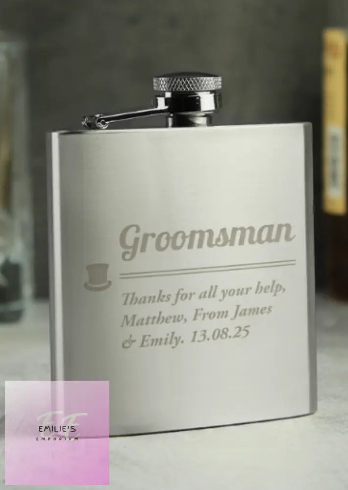 Personalised Groomsman Hip Flask