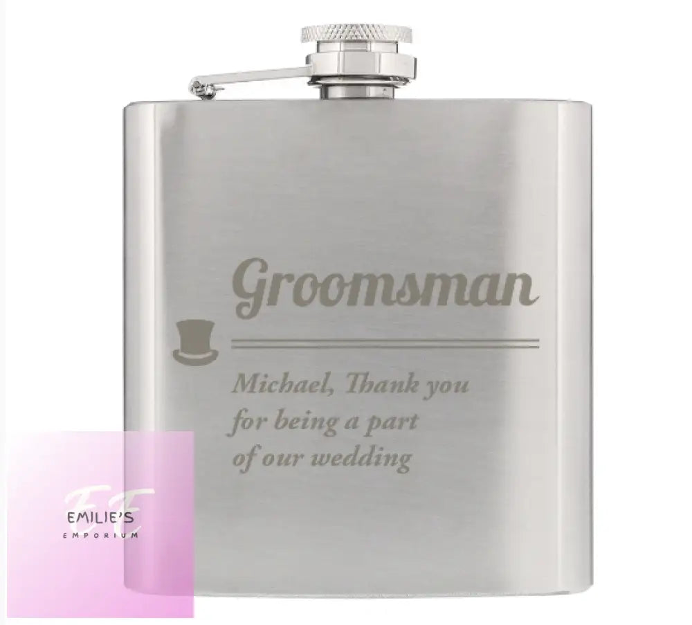 Personalised Groomsman Hip Flask