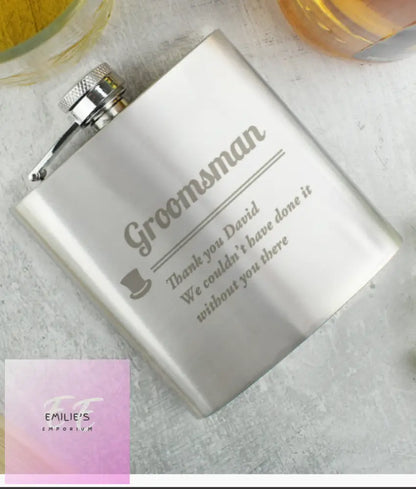 Personalised Groomsman Hip Flask