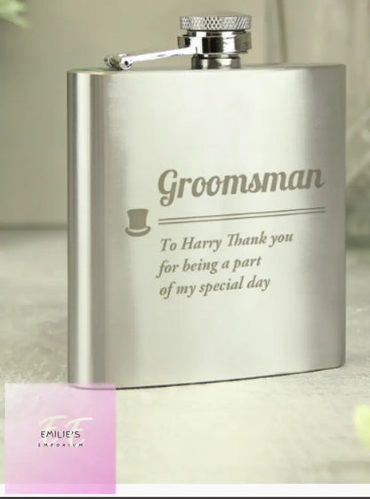 Personalised Groomsman Hip Flask