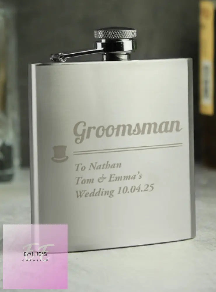 Personalised Groomsman Hip Flask