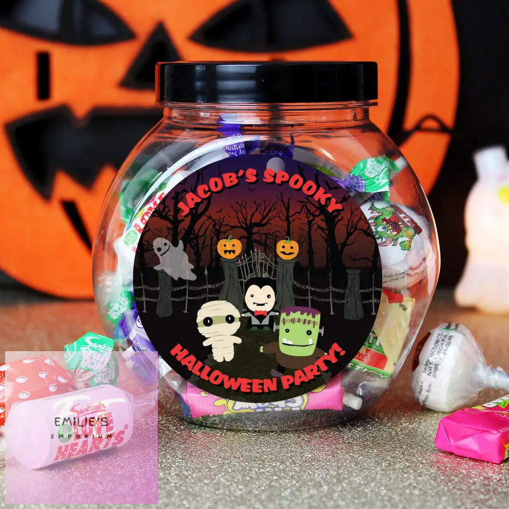 Personalised Halloween Characters Sweet Jar