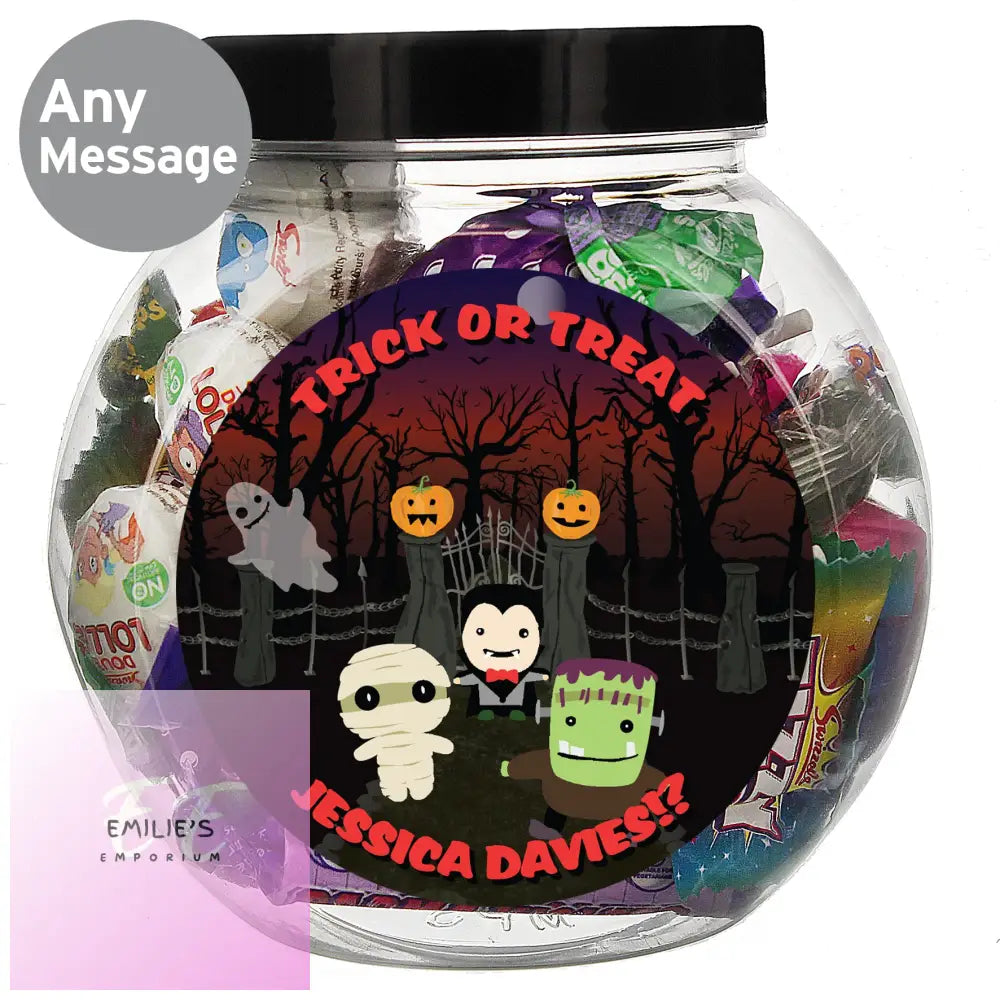 Personalised Halloween Characters Sweet Jar