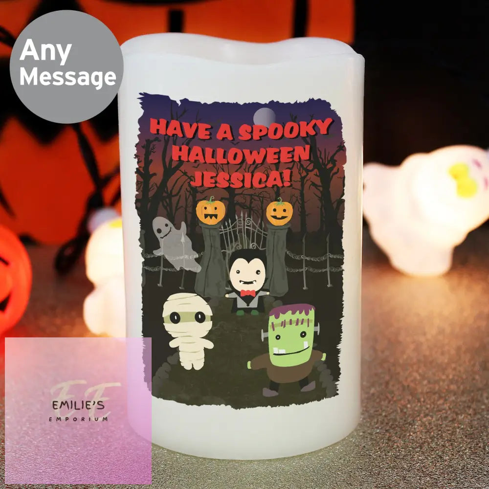 Personalised Halloween Led Candle