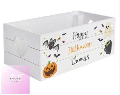 Personalised Halloween Small Wooden Treats Crate