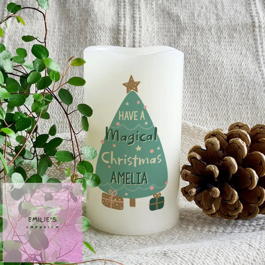 Personalised Have A Magical Christmas Led Candle