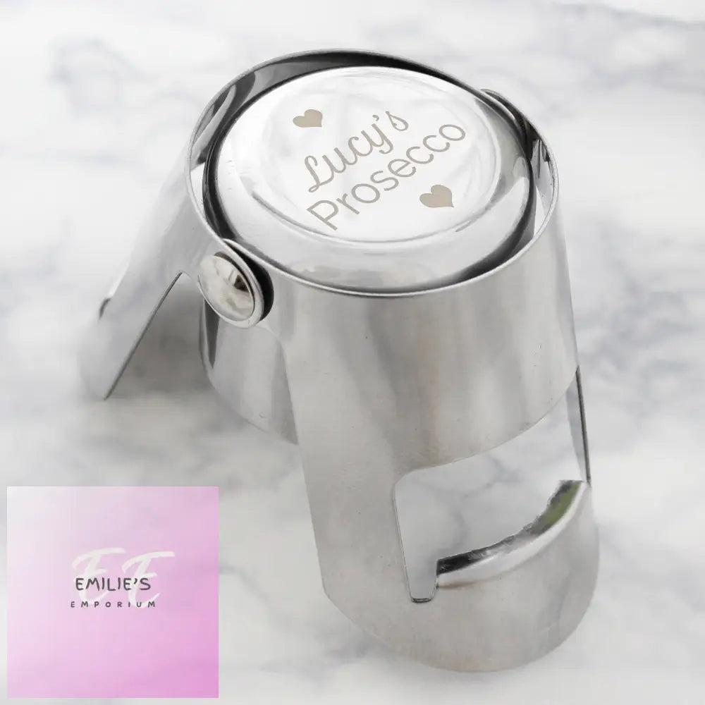 Personalised Heart Motif Prosecco Bottle Stopper