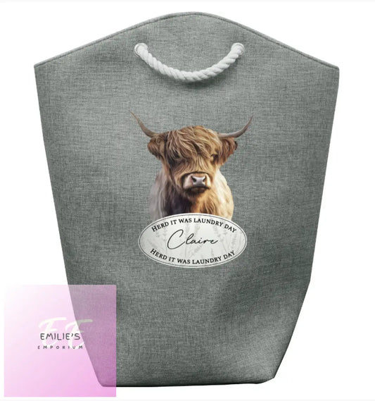 Personalised Highland Cow Laundry Bag