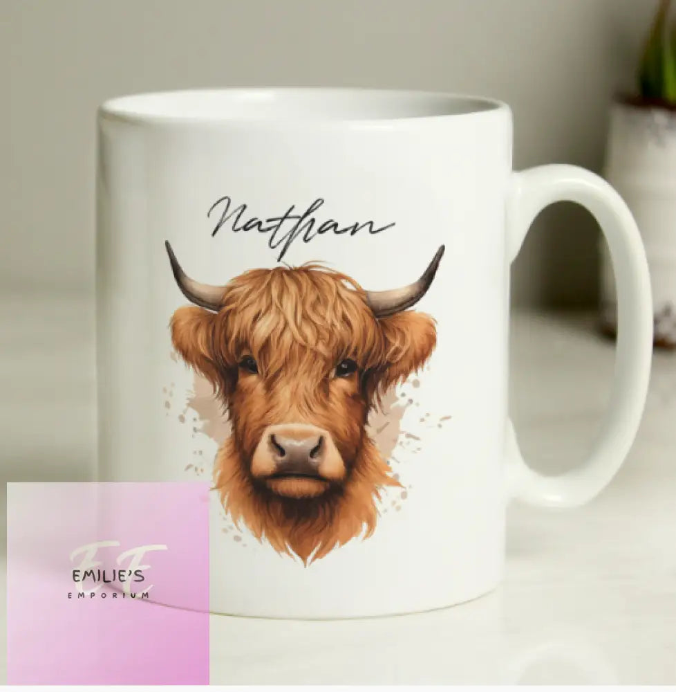 Personalised Highland Cow Mug - Male