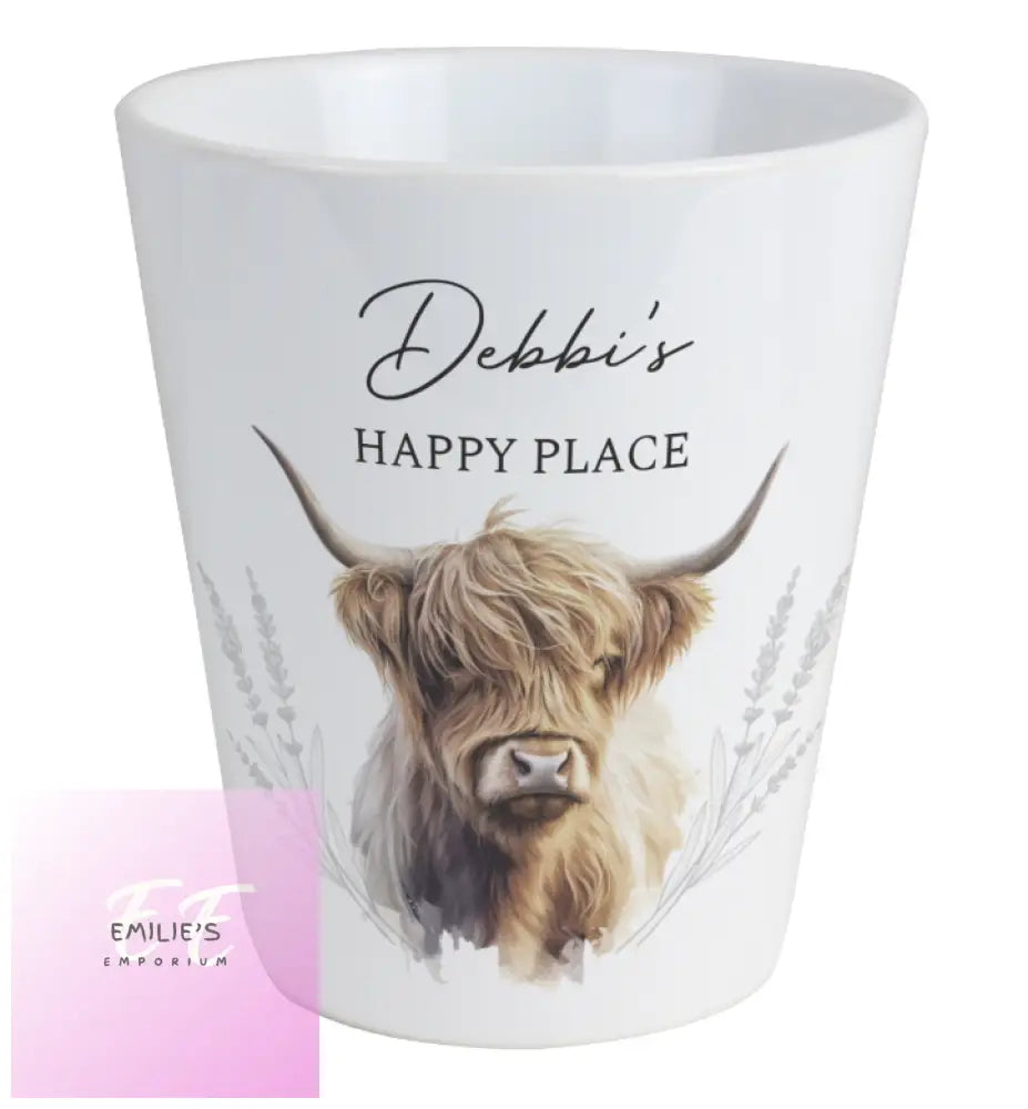 Personalised Highland Cow Plant Pot