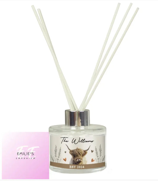 Personalised Highland Cow Reed Diffuser