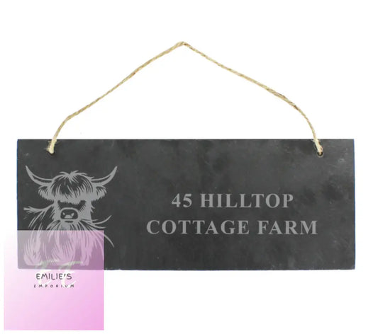 Personalised Highland Cow Slate Sign