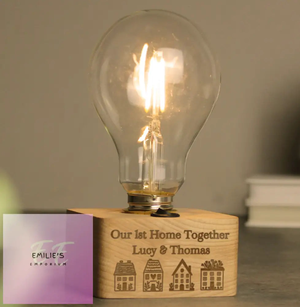 Personalised Home Wooden Bulb Light