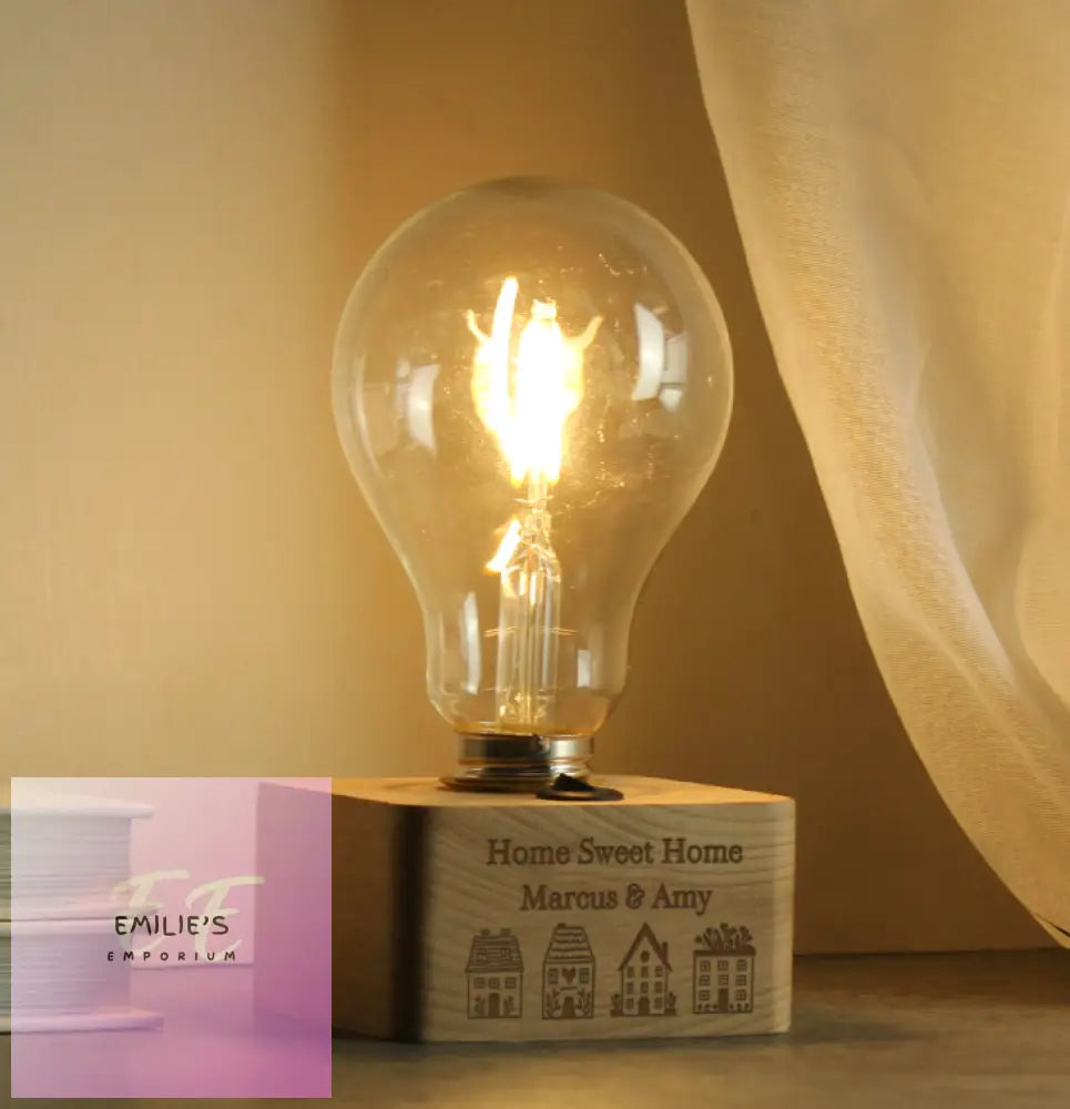 Personalised Home Wooden Bulb Light