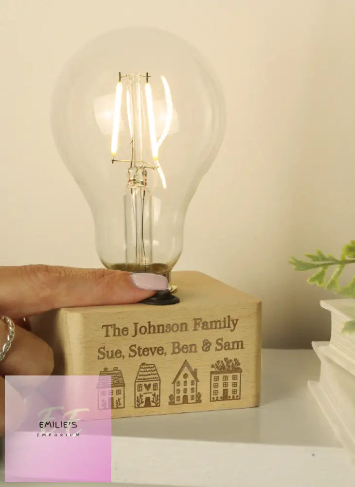 Personalised Home Wooden Bulb Light