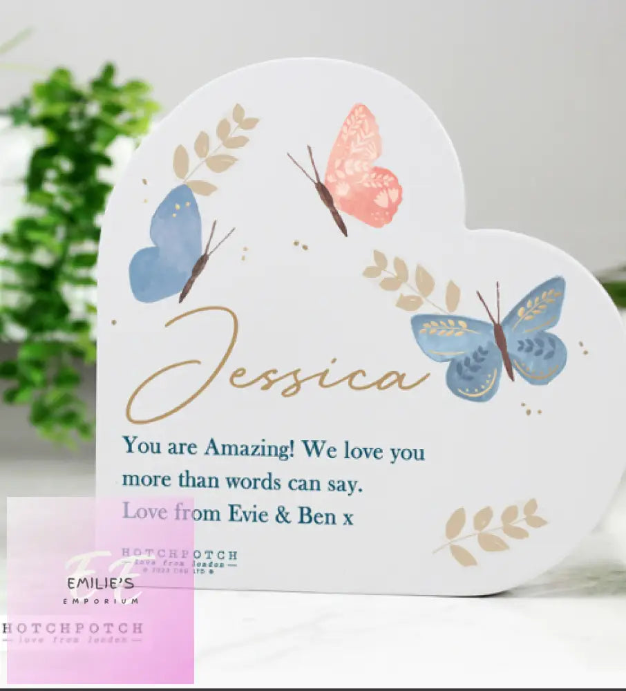 Personalised Hotchpotch Butterfly Heart Ornament