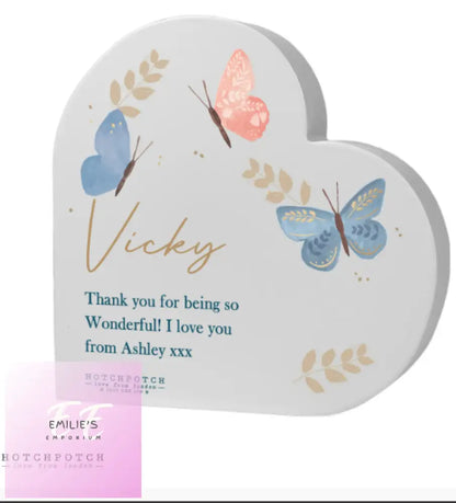 Personalised Hotchpotch Butterfly Heart Ornament