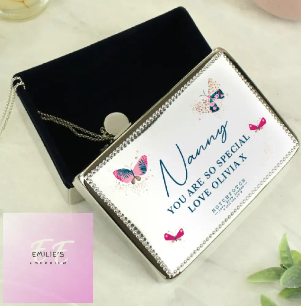 Personalised Hotchpotch Butterfly Rectangular Jewellery Box