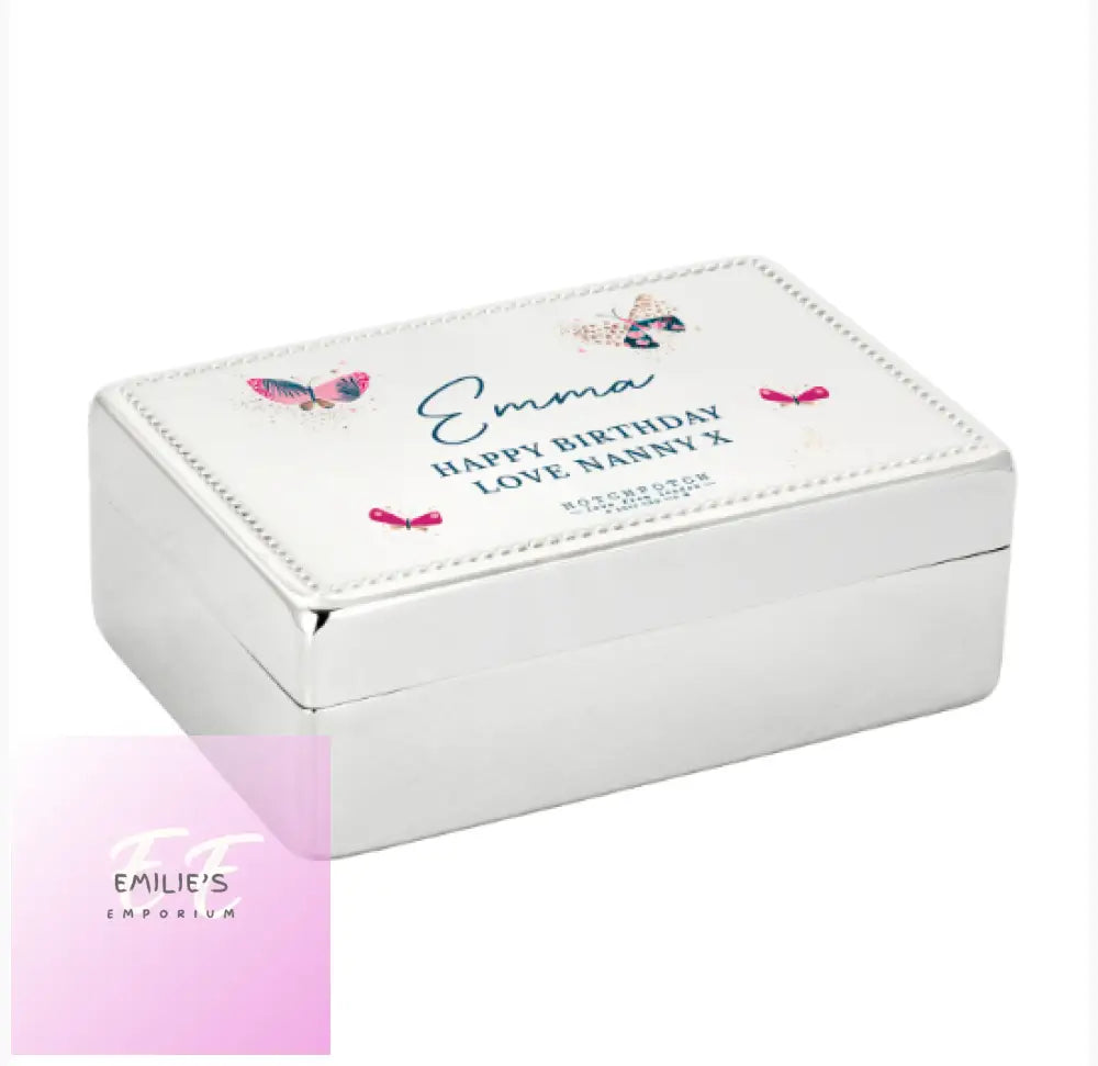 Personalised Hotchpotch Butterfly Rectangular Jewellery Box