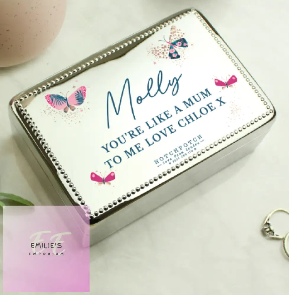 Personalised Hotchpotch Butterfly Rectangular Jewellery Box