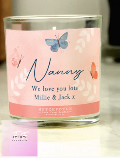 Personalised Hotchpotch Butterfly Scented Candle Jar