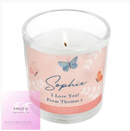 Personalised Hotchpotch Butterfly Scented Candle Jar
