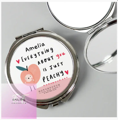 Personalised Hotchpotch Peachy Compact Mirror