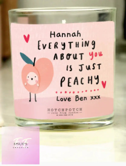 Personalised Hotchpotch Peachy Scented Candle Jar