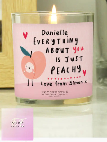 Personalised Hotchpotch Peachy Scented Candle Jar