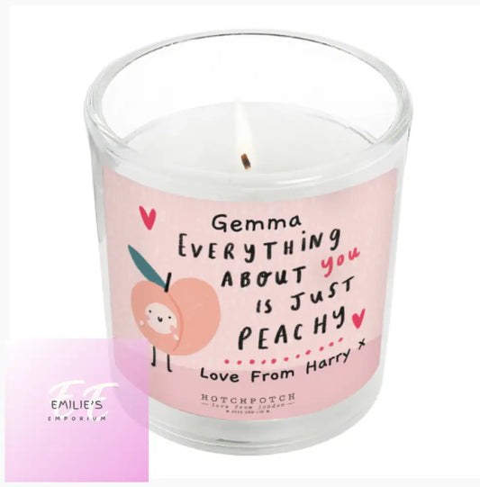 Personalised Hotchpotch Peachy Scented Candle Jar