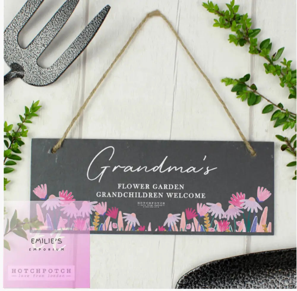 Personalised Hotchpotch Wild Flower Hanging Slate Plaque