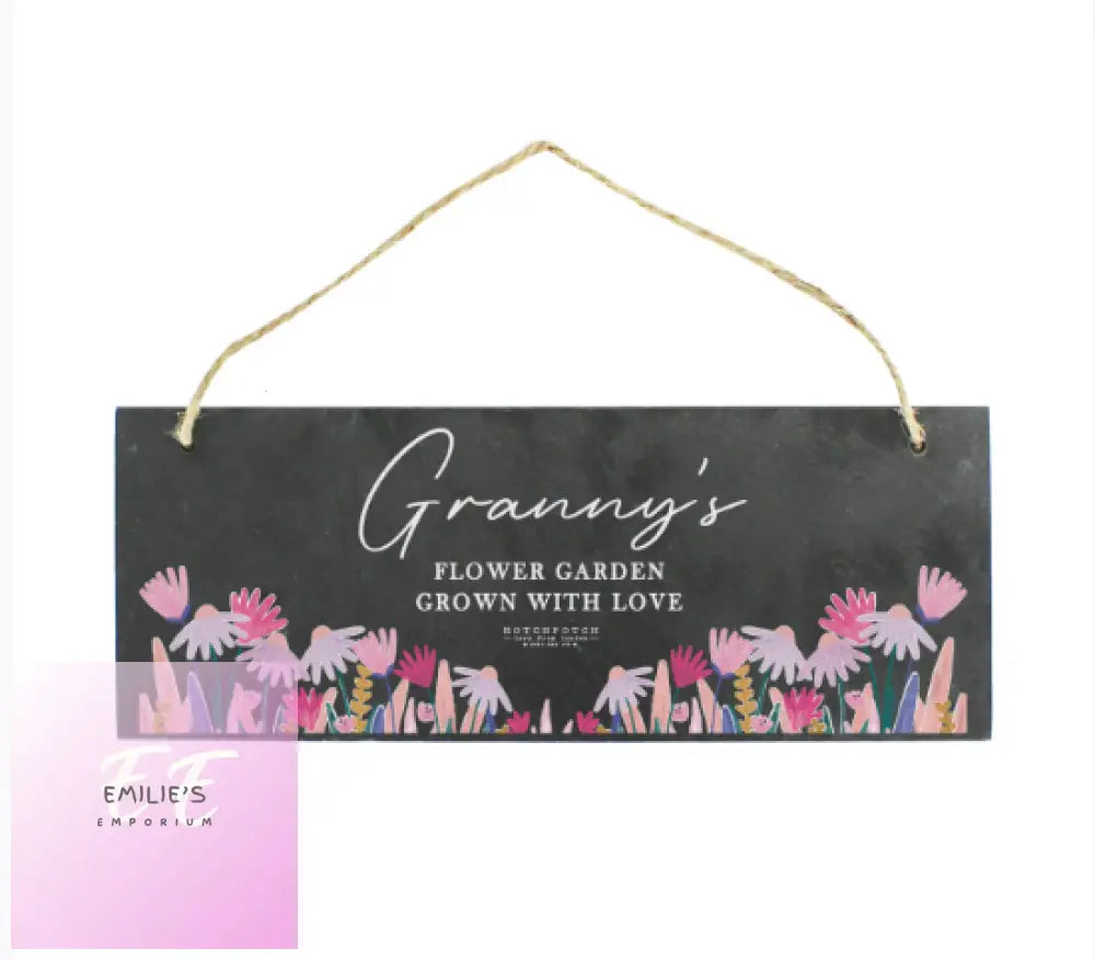 Personalised Hotchpotch Wild Flower Hanging Slate Plaque