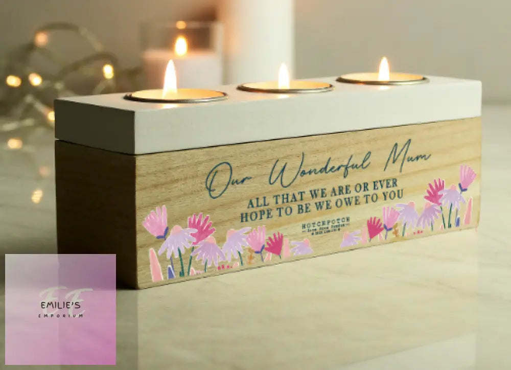 Personalised Hotchpotch Wild Flower Triple Tealight Box