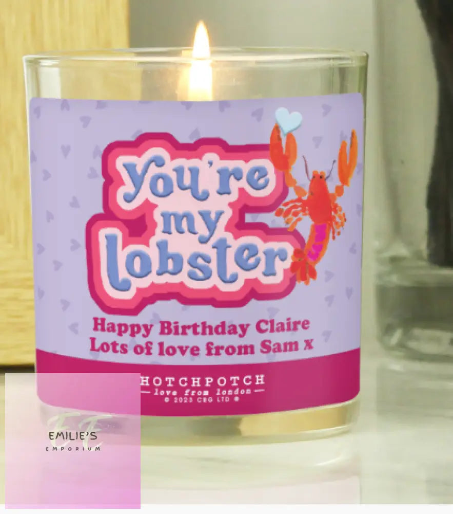 Personalised Hotchpotch Youre My Lobster Scented Candle Jar