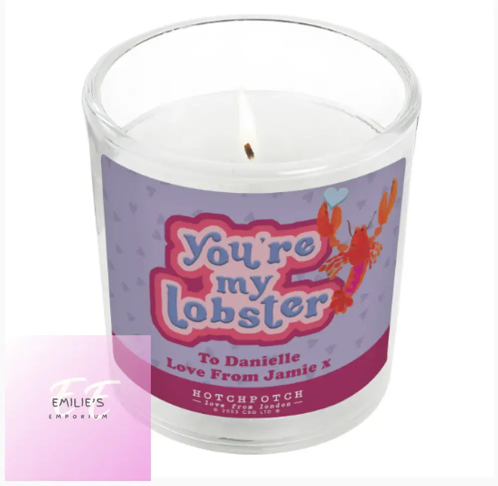 Personalised Hotchpotch Youre My Lobster Scented Candle Jar