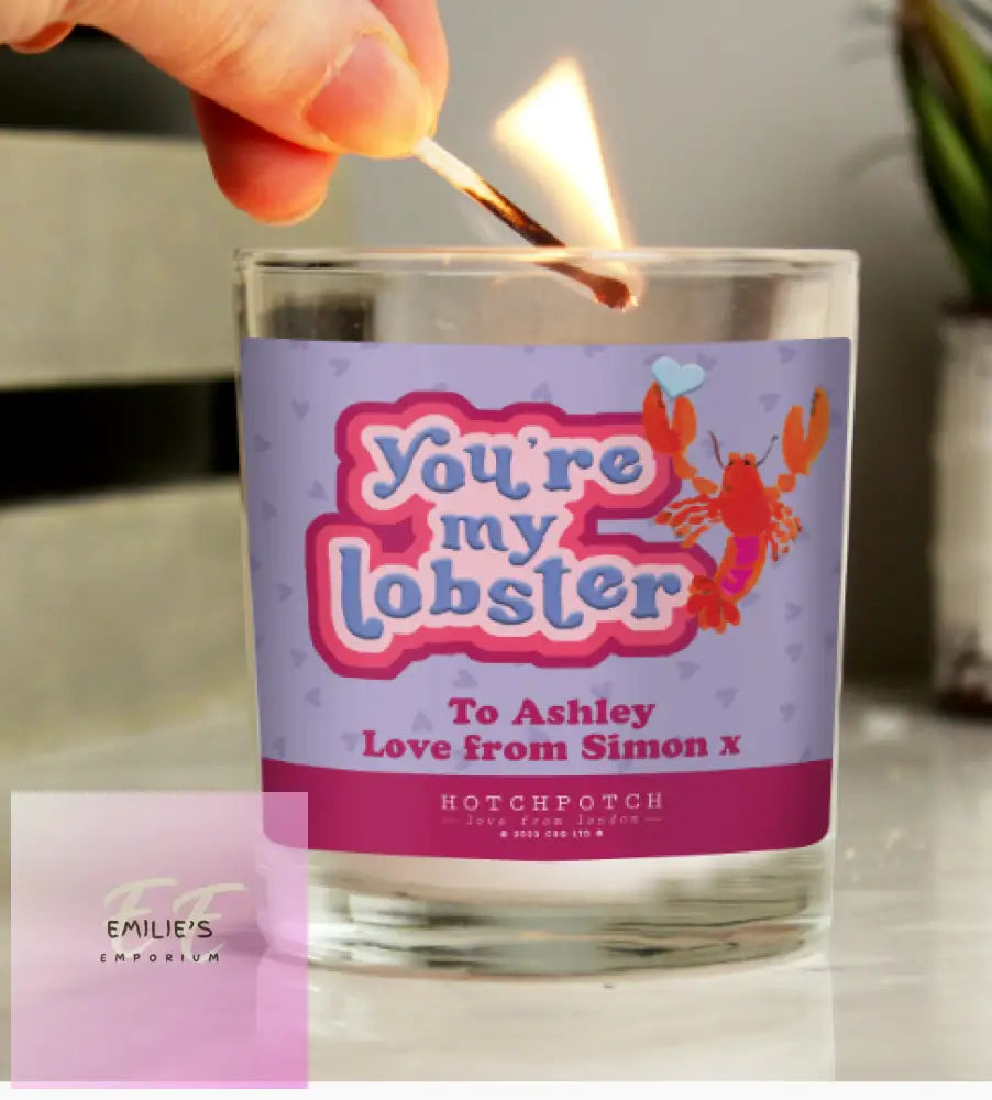 Personalised Hotchpotch Youre My Lobster Scented Candle Jar