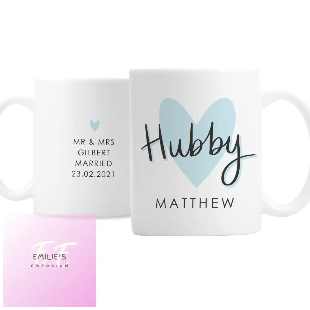 Personalised Hubby & Wifey Mug Set