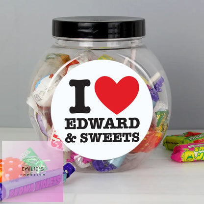 Personalised I Heart Sweet Jar