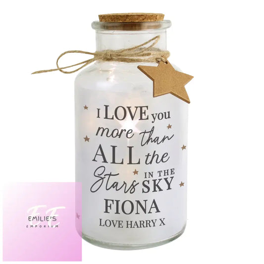 Personalised I Love You More... Led Glass Jar