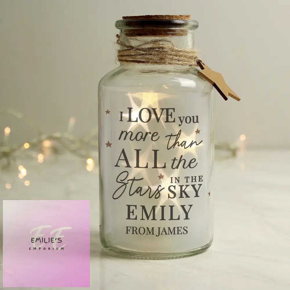 Personalised I Love You More... Led Glass Jar