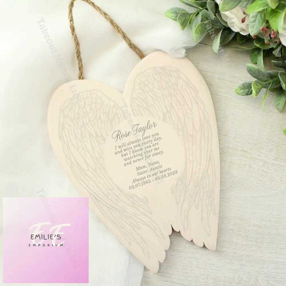 Personalised In Loving Memory Ceramic Wings