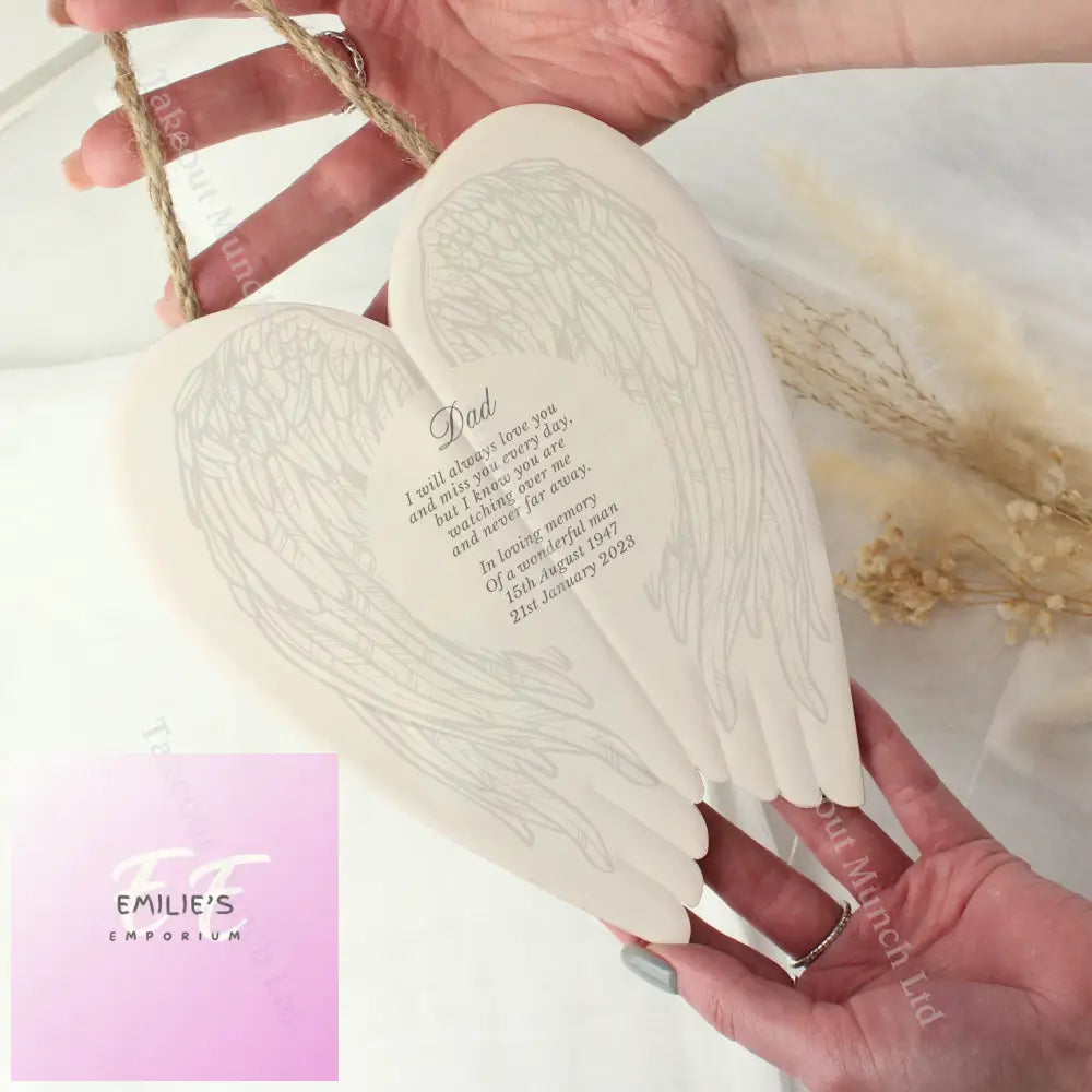 Personalised In Loving Memory Ceramic Wings