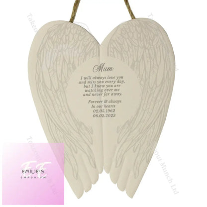 Personalised In Loving Memory Ceramic Wings