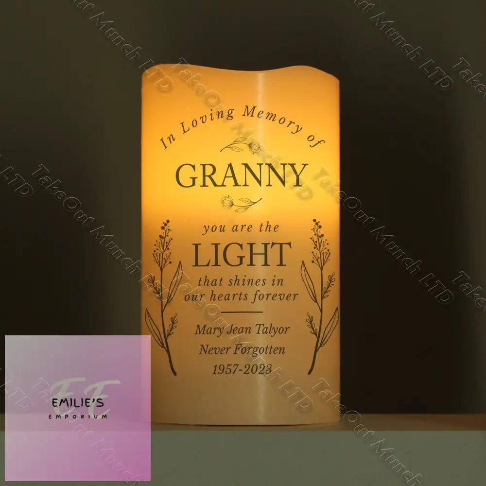 Personalised In Loving Memory Led Candle