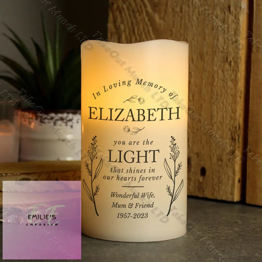 Personalised In Loving Memory Led Candle