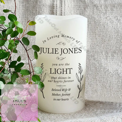 Personalised In Loving Memory Led Candle