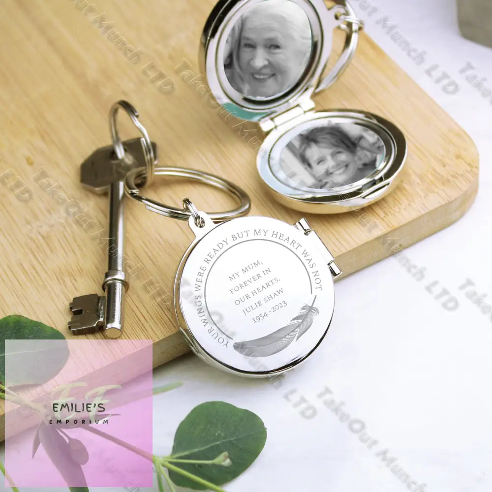 Personalised In Loving Memory Round Photo Keyring