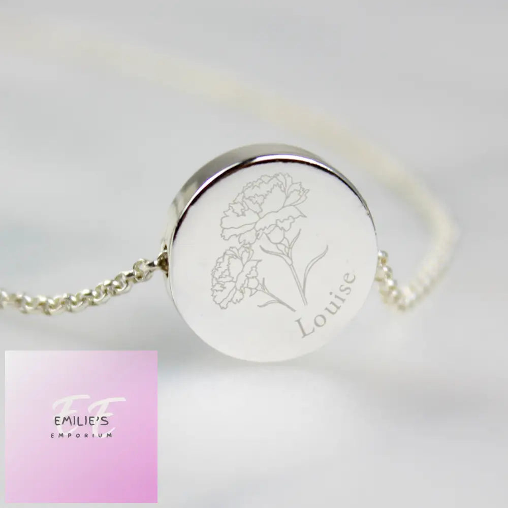 Personalised January Birth Flower Necklace And Box