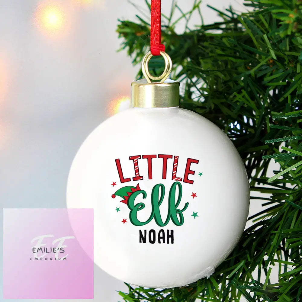 Personalised Little Elf Bauble